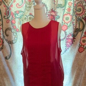 5/$25 Banana Republic Vibrant Red Tank Top sheer fairy whimsy